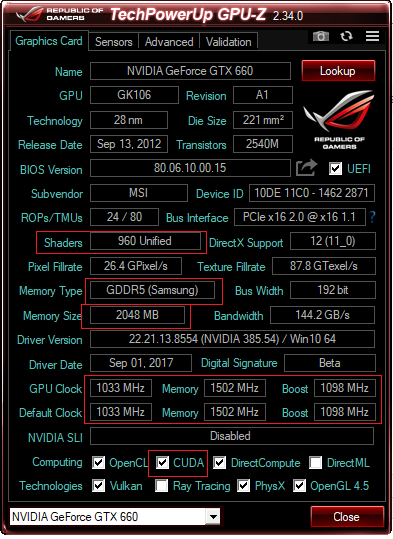 GPU-Z xem thông số của GPU