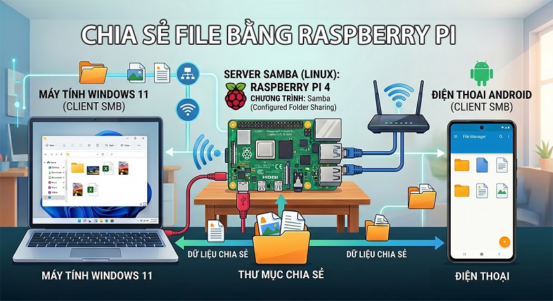 Hướng dẫn tạo folder chia sẻ file trong mạng LAN bằng Raspberry Pi ...